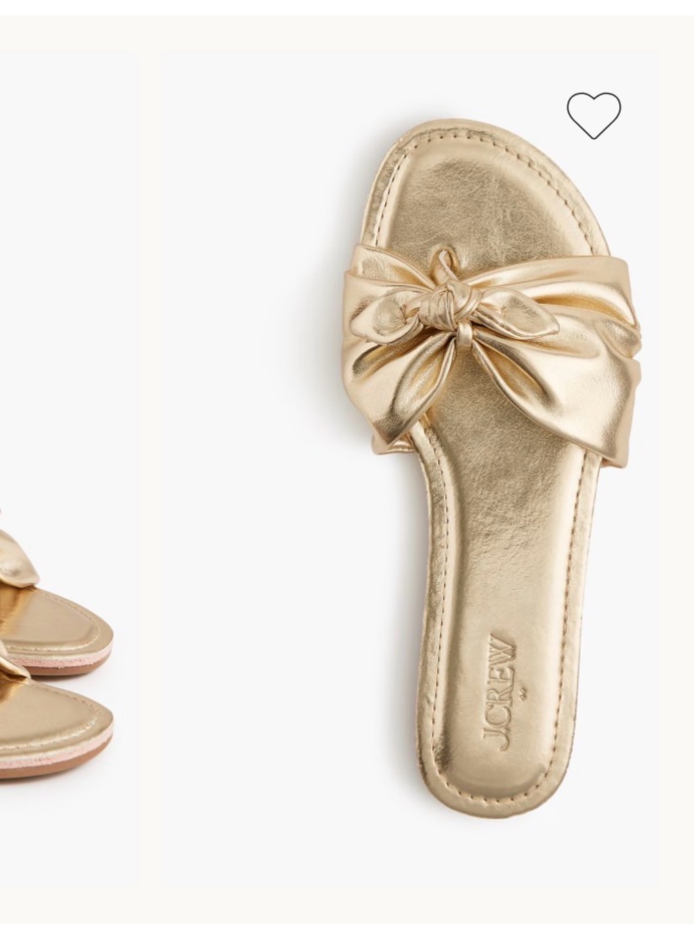 Gold bow flip flops J.Crew NWT - Picture 8 of 8